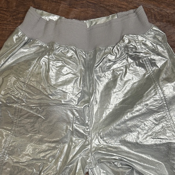 Free People Movement Mesmerize Me Shine Pants Silver - Picture 6 of 8